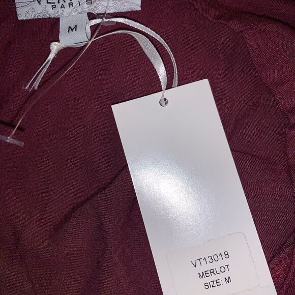 NWT Vertigo Paris Merlot top size M - Picture 4 of 4